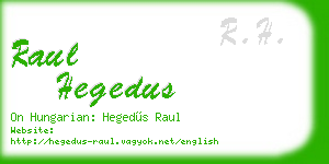raul hegedus business card
